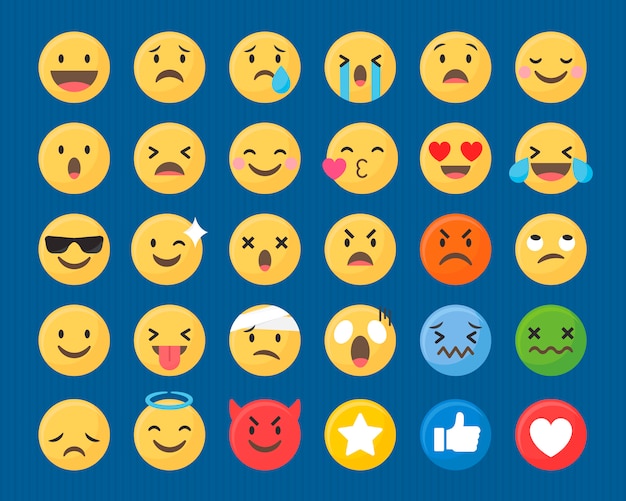 Kostenloser Vektor gemischtes emoji-set