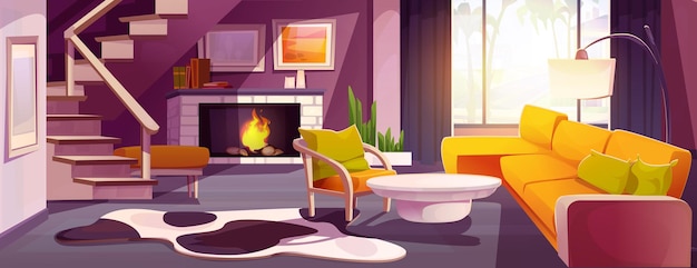 Gemütliches, helles Wohnzimmerinterieur