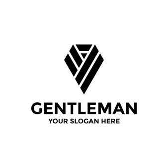 Gentleman anzug abstrakte logo-design-idee