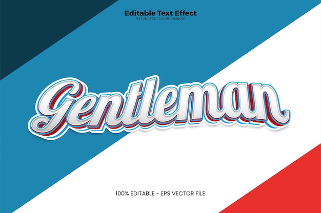 Gentleman editierbarer texteffekt im modernen trendstil