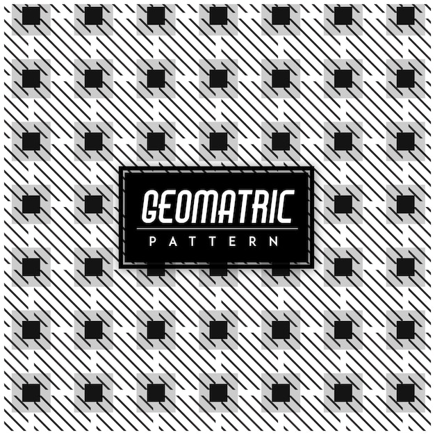 Kostenloser Vektor geomatric nahtloser muster-schwarzweiss-hintergrund