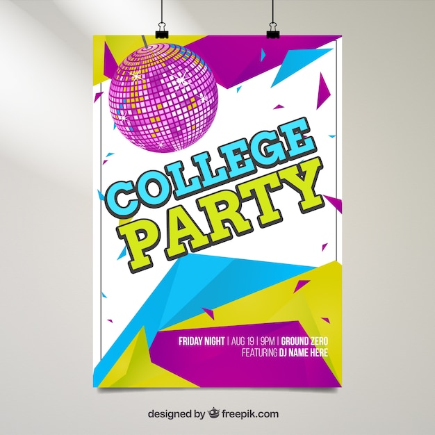 Geometrische college-party-plakat