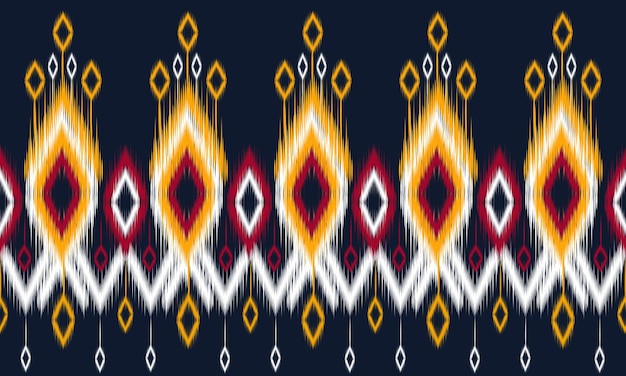 Geometrische ethnische ikat-muster orientalisches traditionelles design für den hintergrund. Premium Vektoren