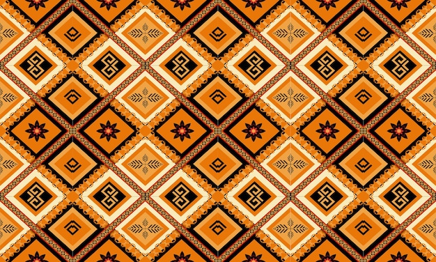 Geometrische ethnische orientalische nahtlose muster traditionelles design für hintergrund, teppich, tapete, kleidung, verpackung, batik, stoff, vektorillustration. stickerei-stil.