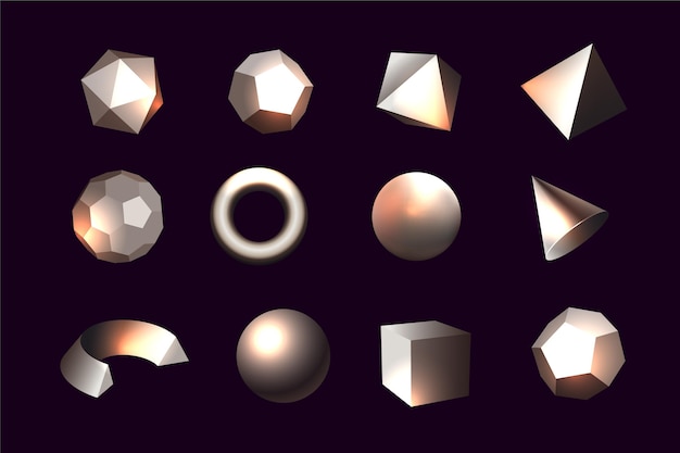 Geometrische formen im 3d-effekt