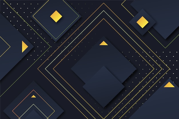 Geometrische Formen mit Farbverlauf auf dunklem Hintergrund