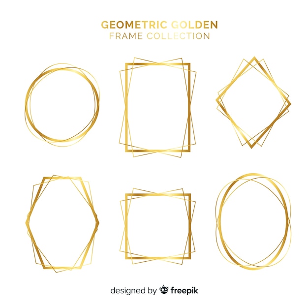 Geometrische goldene rahmensammlung