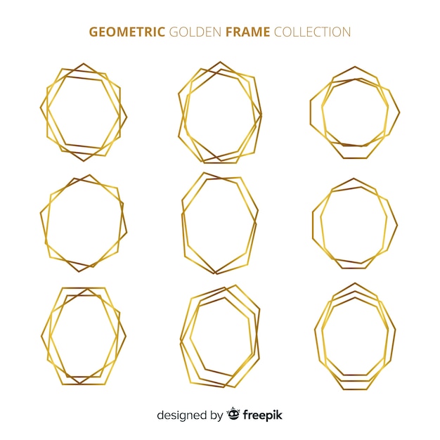 Geometrische goldene rahmensammlung