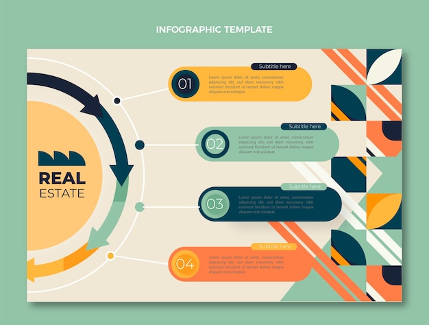 Kostenloser Vektor geometrische immobilien-infografik des flachen designs