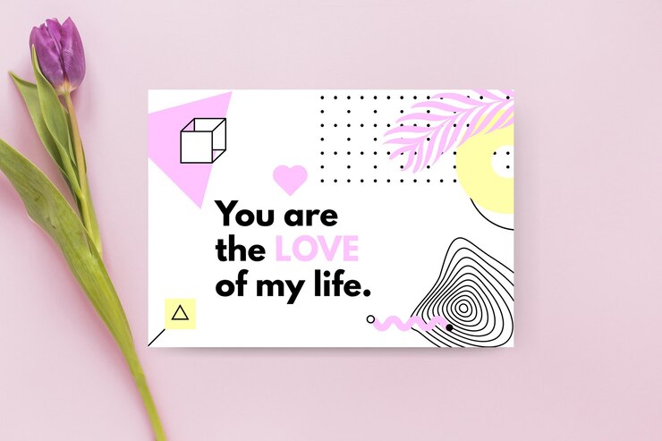 Kostenlose Vektor geometrische minimalistische valentinstagskartenschablone
