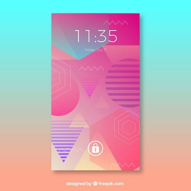 Kostenloser Vektor geometrische mobile tapete