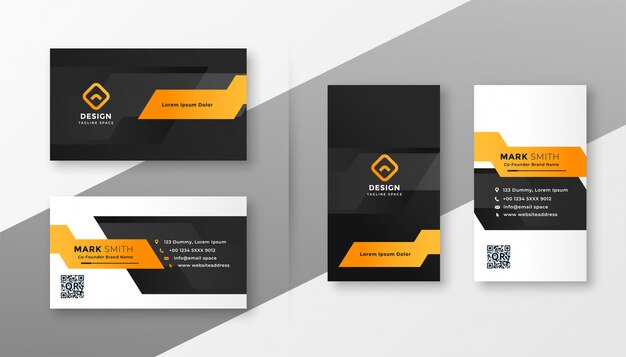 Geometrische orange Visitenkarteschablone