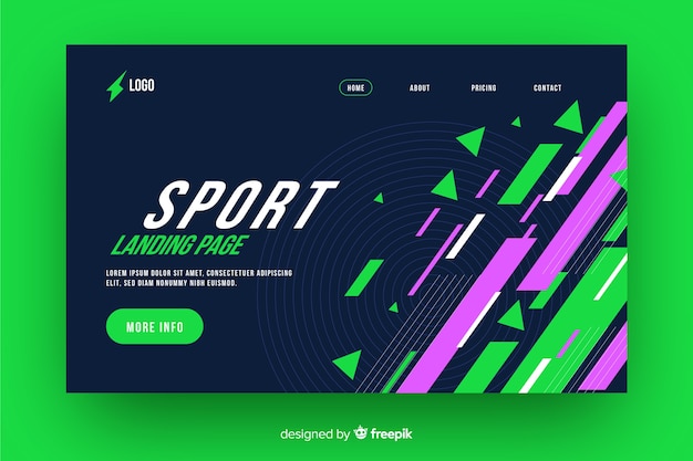 Kostenloser Vektor geometrische sport-landingpage