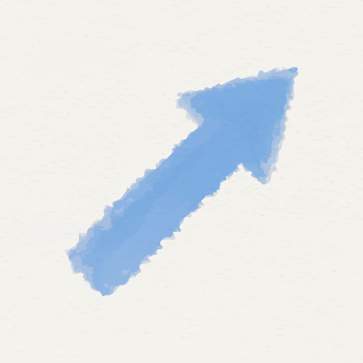 Kostenlose Vektor geometrischer formvektor des blauen aquarellpfeils