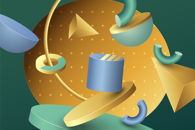 Geometrischer Hintergrund mit Farbverlauf 3d