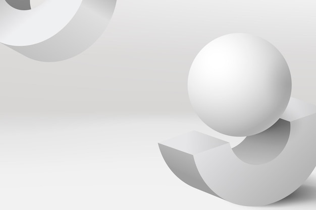 Geometrischer minimaler Hintergrund, 3D gerenderte Form in weißem Vektor