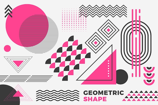 Kostenloser Vektor geometrischer modellhintergrund im flachen design