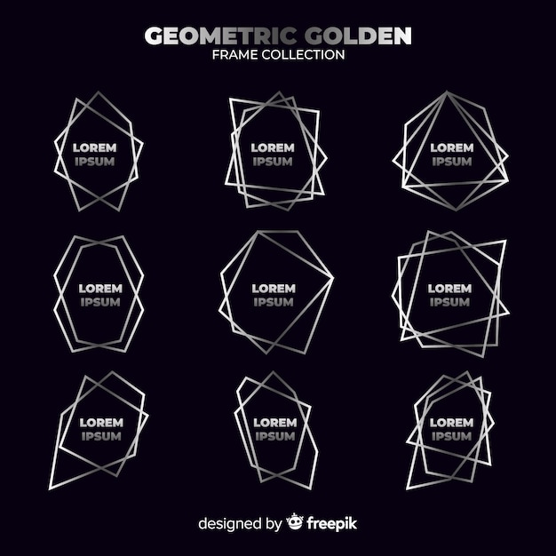 Kostenloser Vektor geometrischer silberner rahmen