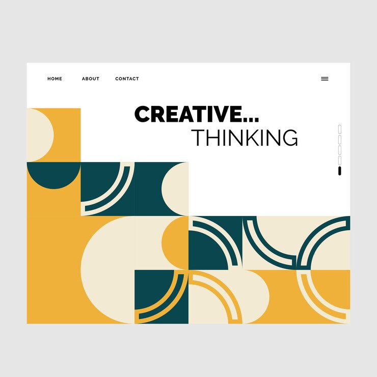 Kostenlose Vektor geometrisches design der website für ihre geschäftsvektorillustration