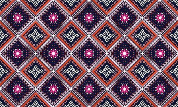 Geometrisches ethnisches orientalisches nahtloses muster traditionelles design für hintergrund, teppich, tapete, kleidung, verpackung, batik, stoff, vektorillustration. stickereiart.