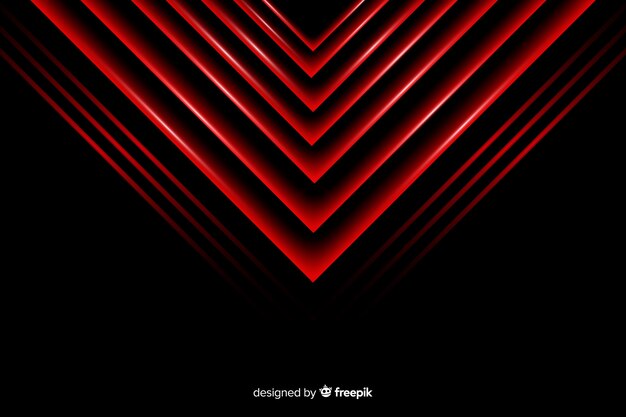 Geometrisches rotes Dreieck beleuchtet Hintergrund