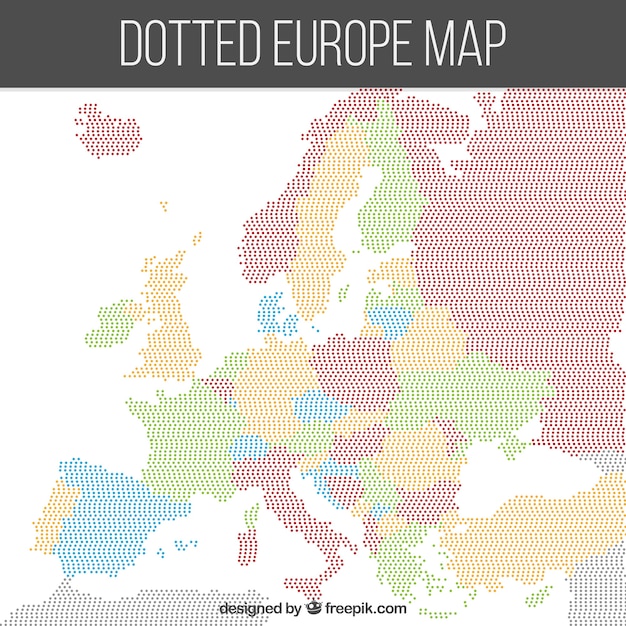 Kostenloser Vektor gepunktete europa karte