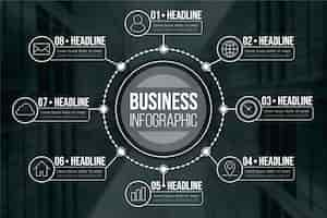 Kostenloser Vektor geschäft infografik mit foto