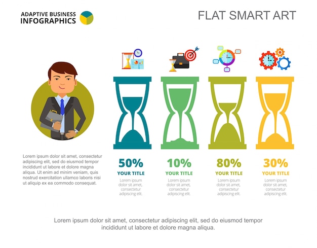 Kostenloser Vektor geschäft infographics mit sandglasses