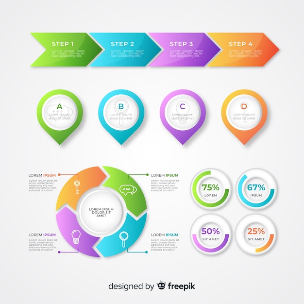 Geschäftsentwicklung infografik charts