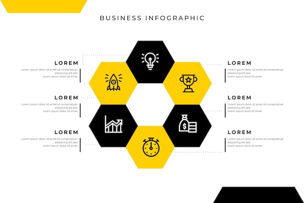 Geschäftsinfografikschablone mit wabe
