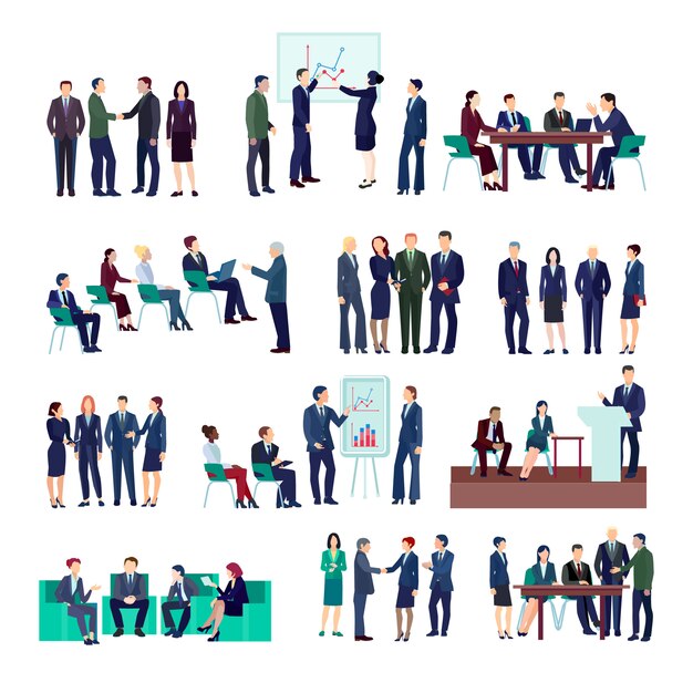 Geschäftsleute gruppieren Sammlung an der Konferenzbesprechungskonferenz, die verschiedene Projekte bespricht