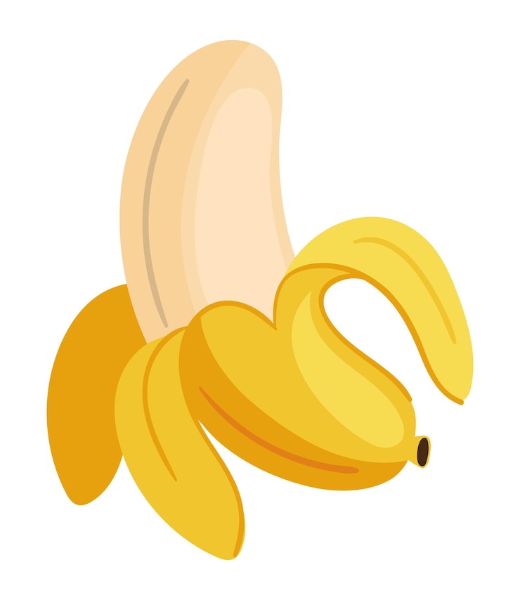 Kostenlose Vektor geschälte bananenfrucht-symbol