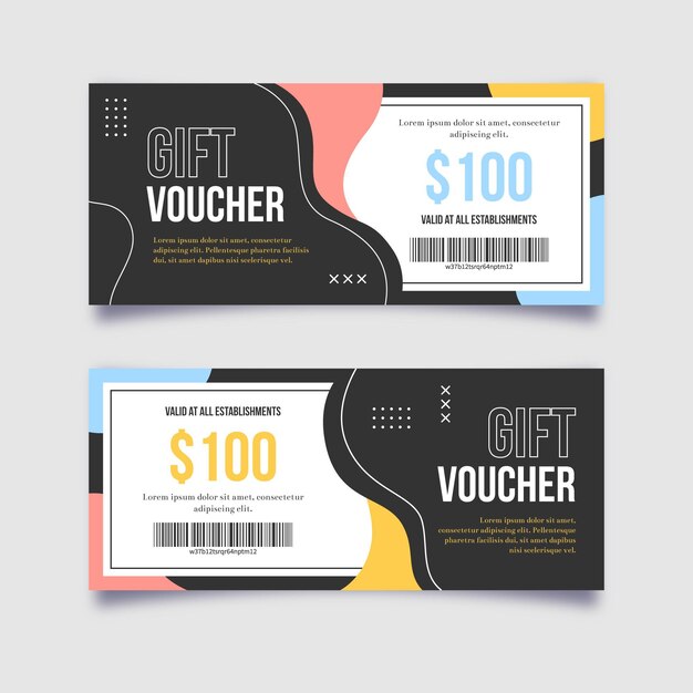 Geschenkgutscheinbanner im flachen Design