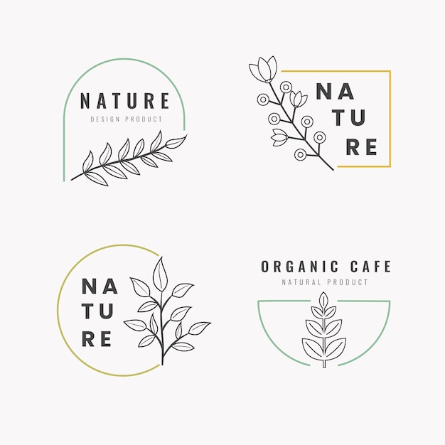 Gesetzte Schablone des natürlichen Geschäftslogos in der minimalen Art