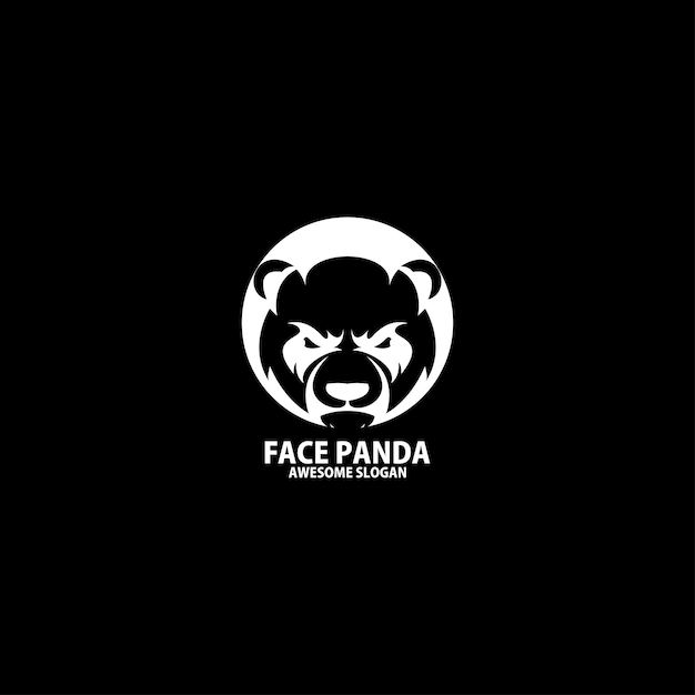 Kostenloser Vektor gesichtskreis-panda-logo-design-symbol-symbol