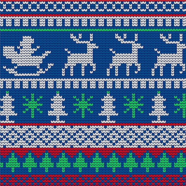 Kostenloser Vektor gestricktes weihnachtsmuster