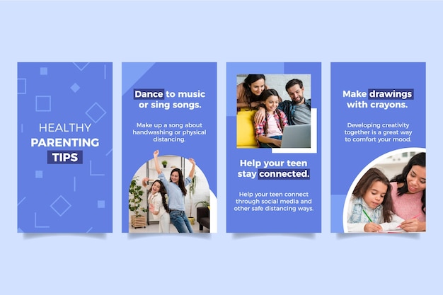 Kostenloser Vektor gesunde elterntipps für instagram