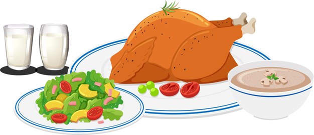 Gesundes Ernährungskonzept mit Huhn und Salat