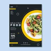 Kostenloser Vektor gesundes essen restaurant flyer mit foto