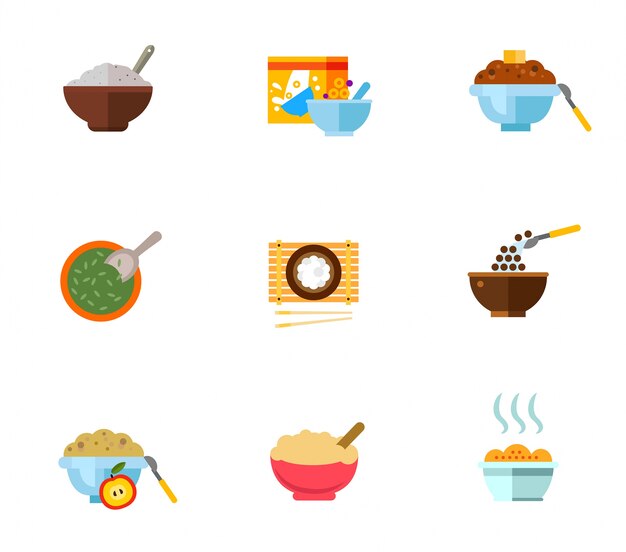 Gesundes Frühstück Icon Set