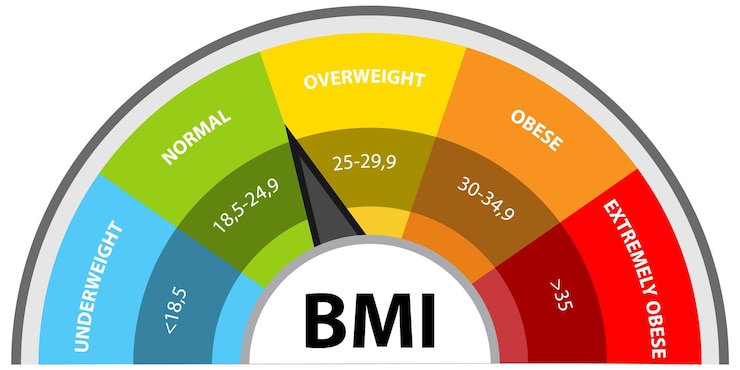Kostenlose Vektor gesundheitsindikator für den bmi