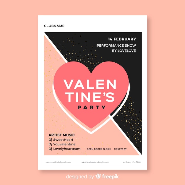 Geteiltes valentinsgrußparteiplakat