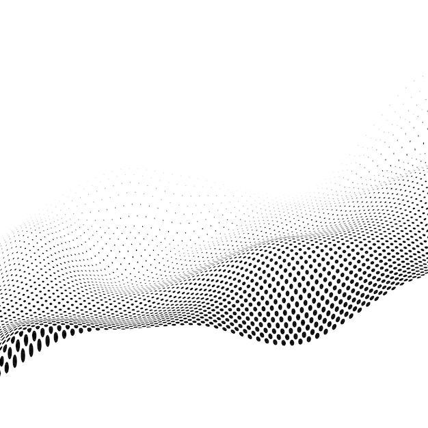 Kostenloser Vektor gewellter halbtonhintergrundvektor schwarzweiss
