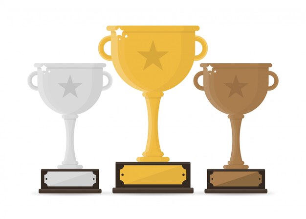 Pokal Gewinner Cup Isoliert Symbol Premium Vektor