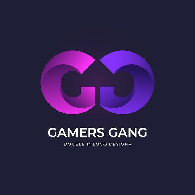 Gg-logo-vorlage mit farbverlauf