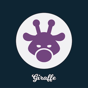 Giraffe flaches ikonendesign, logosymbolelement