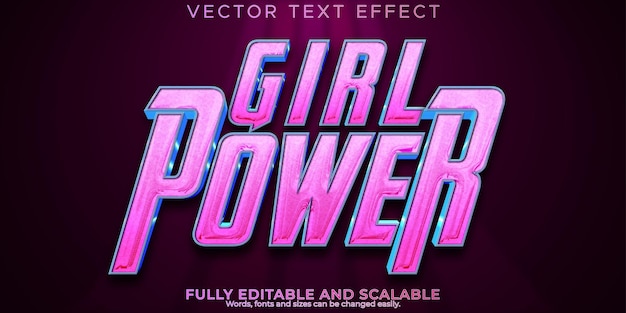 Girl power texteffekt editierbarer spiel- und filmtextstil