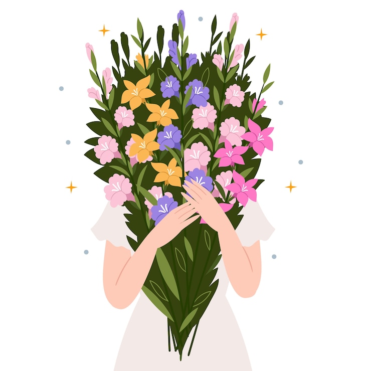 Kostenlose Vektor gladiolenillustration des flachen designs