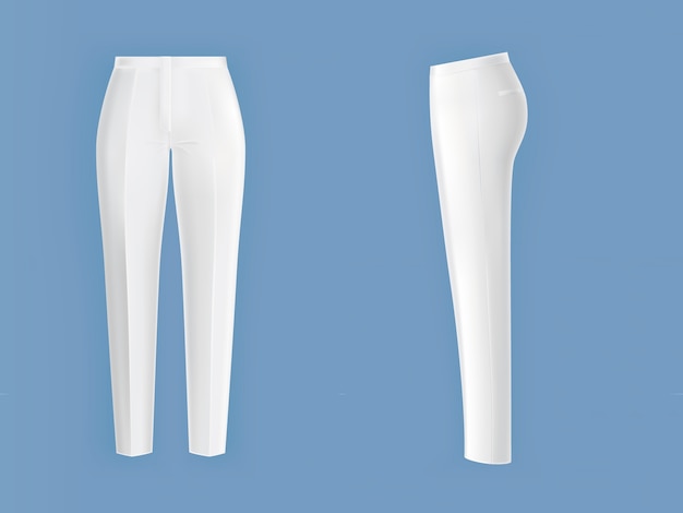 Glänzend saubere weiße Damen Hosen