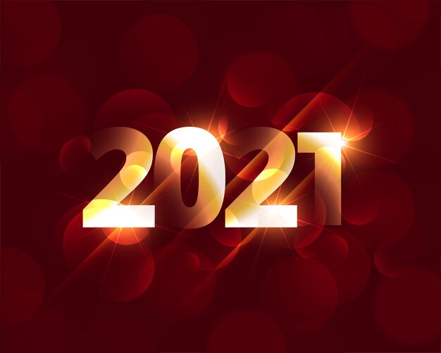 Glänzende 2021 glückliches neues Jahr glühendes Hintergrunddesign